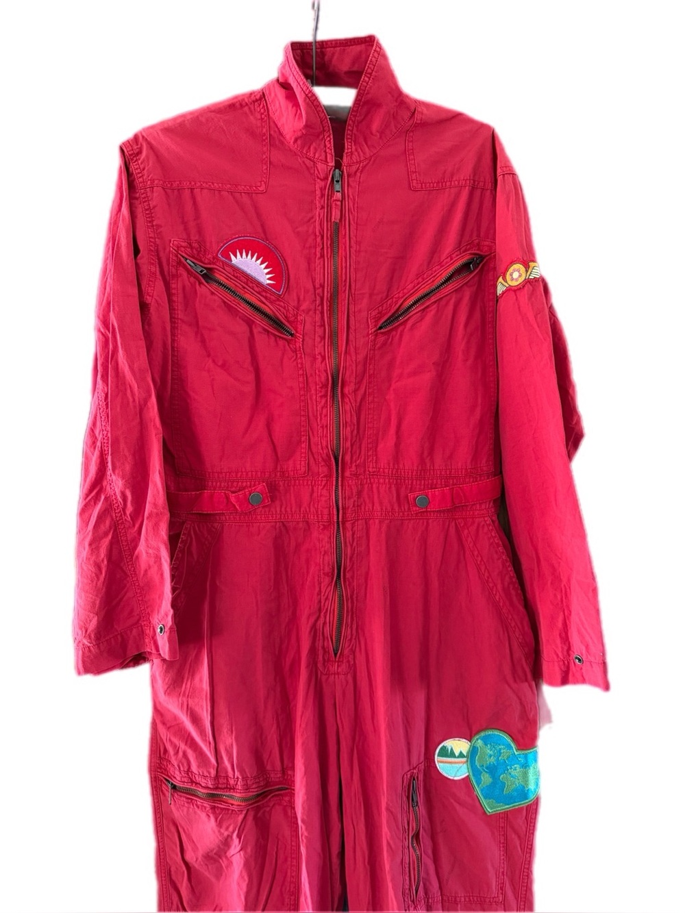 Free people Lena Flight Jumpsuit with Patches M - Picture 3 of 6
